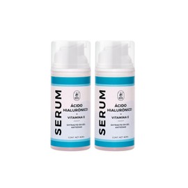 Serum Ácido Hialurónico + Vitamina E 2 Piezas | Avena y Provitamina B5 | Hidratación Profunda, Líneas Finas y Elasticidad | Suero Facial Diario para Mayores de 15 años