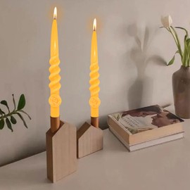 Beeswax Taper Candles Spiral Candlesticks,XINAOBAOLUO 10inches Non Toxic Bees Wax Candlesspell Pure Beeswax Candlestick Handmade Natural Honey Twisted Candle Set for Table Home Decor Meditation 2pcs