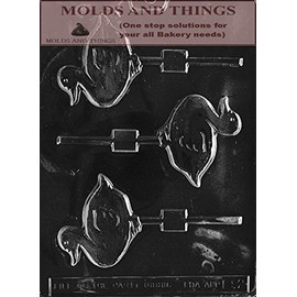 MOLDS AND THINGS Duck Lolly Easter Chocolate Candy Mold with Copyrighted molding Instructions - Set of 3