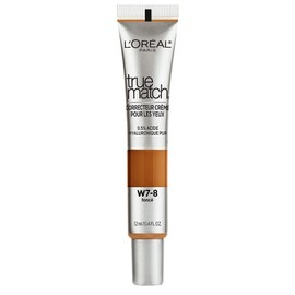 L’Oréal Paris True Match Eye Cream in a Concealer, 0.5% hyaluronic acid, Dark W7-8, 0.4 fl. oz.
