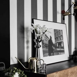 Cohoo Home Black and White Wallpaper Peel and Stick Striped Contact Paper for Cabinets Black and White Contact Paper Modern Self-Adhesive Removable Wallpaper Bedroom Bathroom Waterproof 276inL 18inW