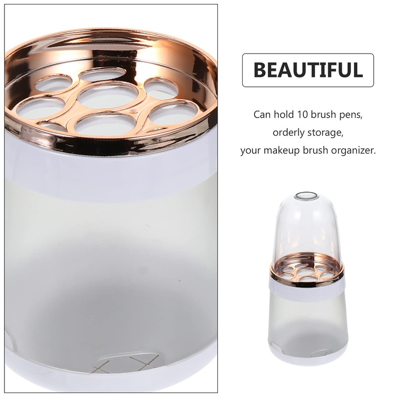 BIUDECO 1pc Makeup Brush Holder Lid Dustproof Organizer for Vanity