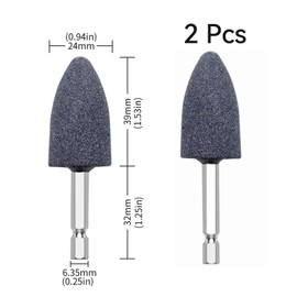 2 Pcs Hexagonal Shank Abrasive Mounted Stone,Grinding Wheel Head,Conical Small Grinding Wheel Head Mounted Points,one Shape grinding Stone,for Rotary Tool Drill,Polishing Deburring Carving.