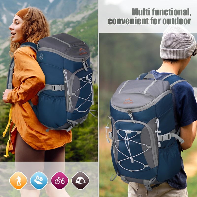 RAINSMORE Hiking Backpack 40L Foldable Lightweight Rucksack for Men with