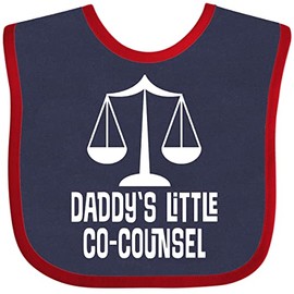inktastic Lawyer Daddys Little Co Counsel Baby Bib Navy and Red 346a6