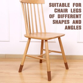 ZKGYUS Pack of 16 Furniture Socks, Knitted Furniture Feet, Chair Leg Protectors, Chair Legs, Non-Slip Furniture Shoes, Avoid Scratches and Noise, Suitable for 6-18 cm Chair Foot Circumference, Brown