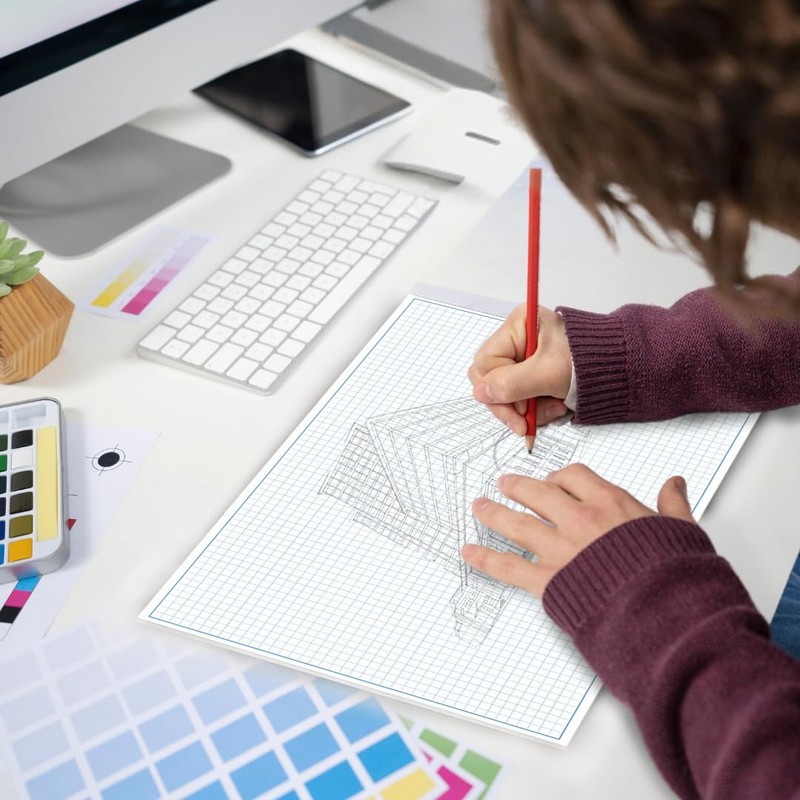 Large Graph Paper Pad – 11x17 Grid Paper, 50 Sheets,