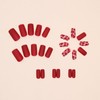 Red Press on Nails Heart Fake Nails with Glue Matte