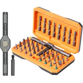 AMIR 42 in 1 Magnetic Screwdriver Set, Ratchet Handle Screwdriver Set, Repair Screwdriver Set with Detachable Ratchet Handle, Storage Case, Magnetic Bits, DIY Screwdriver for Home, Furniture, Computer