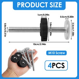 4pcs Baby Gate Fixtures M10 Stair Gate Screws Thread Spindle Rods Extra Long Stairgate Pressure Mounted Bolts Stairgate Pressure Fit Screws For Baby And Pet Safety Doors Walk Thru Door 10mm Black