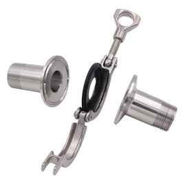 DERNORD 2 Pcs Sanitary Male Threaded Ferrule Pipe Fittings + SUS304 Tri-clamp (Tri-clover Clamp) + FKM Gasket (Male Threaded Pipe Size:3/4 Inch DN20)