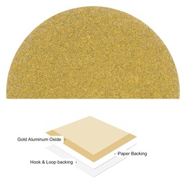 Kozelo 25pcs No Hole Sanding Discs- [ 3 Inch 60 Grit ] Round Hook and Loop Grip Sanding Pads Sheet Sandpaper for Woodworking Metal Polishing Use| Gold, Aluminum Oxide