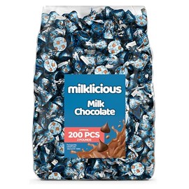Milklicious Milk Chocolate, 2 LB Pack, Approx. 200 Pieces - Individually Wrapped, Bulk Candy for Parties and Gifts