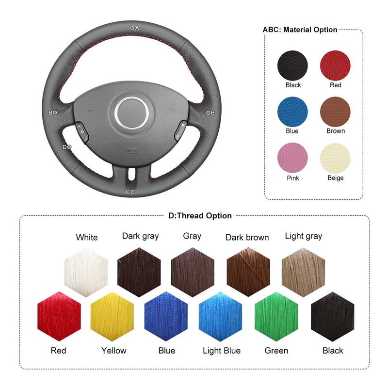 MEWANT Clio 3 Steering Wheel Cover 2005-2013 Steering Wheel Accessories