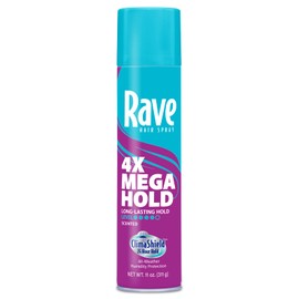 rave Rave 4X Mega Long-Lasting Firm Hold Scented Hair Spray for Heat Protection, Volume and Shine - ClimaShield for Extra Humidity & Minimizes Frizz
