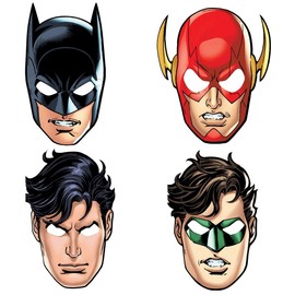 Unique Party 49971 - Justice League Party Masks, Pack of 8