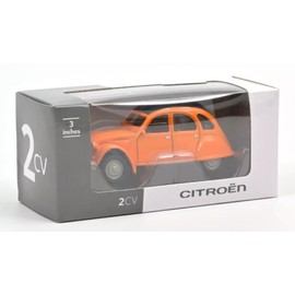 - Miniature Car Compatible with Citroën 2CV 1:64 Scale 3" 7.5cm Norev - Mandarin Orange 191027