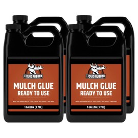Liquid Rubber Pre-Mixed Mulch Glue - Long Lasting Bond for Landscaping and Gardens, Easy Application, Weatherproof and Durable Adhesive, Pack of 4 x 1G