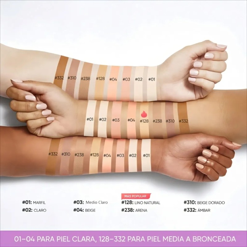 Minimeli Base De Maquillaje Matte Cremosa Fijador Spf30+++