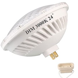 Dimmable PAR56 LED Bulb 300 Watt Replacement Soft White 3000K NSP 24 Degree Base GX16D for DJ/Club/Stage/Church Ceiling Lighting