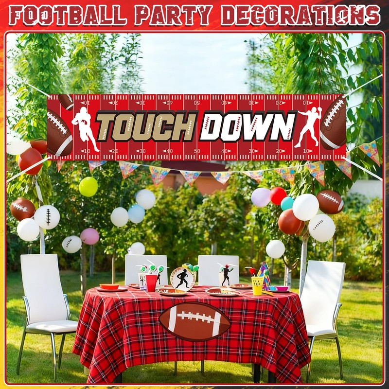 AKAIXI Large 9.8×2 ft Red Yellow and Black Touchdown Banner