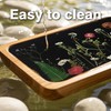 Serving Platters Rectangular - Resin and Natural Bamboo Flower Tray