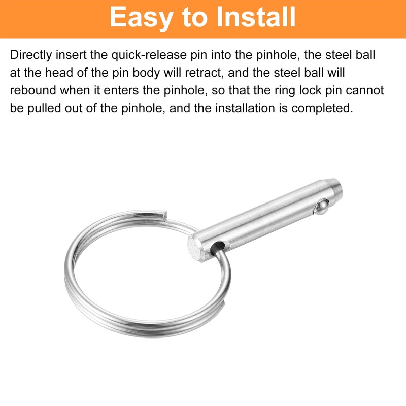 sourcing map 2Pcs 6mmx21mm Quick Release Pins, 316 Stainless Steel