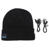LED Beanie Hat with Headphones Wireless Black Musical Knitted Cap