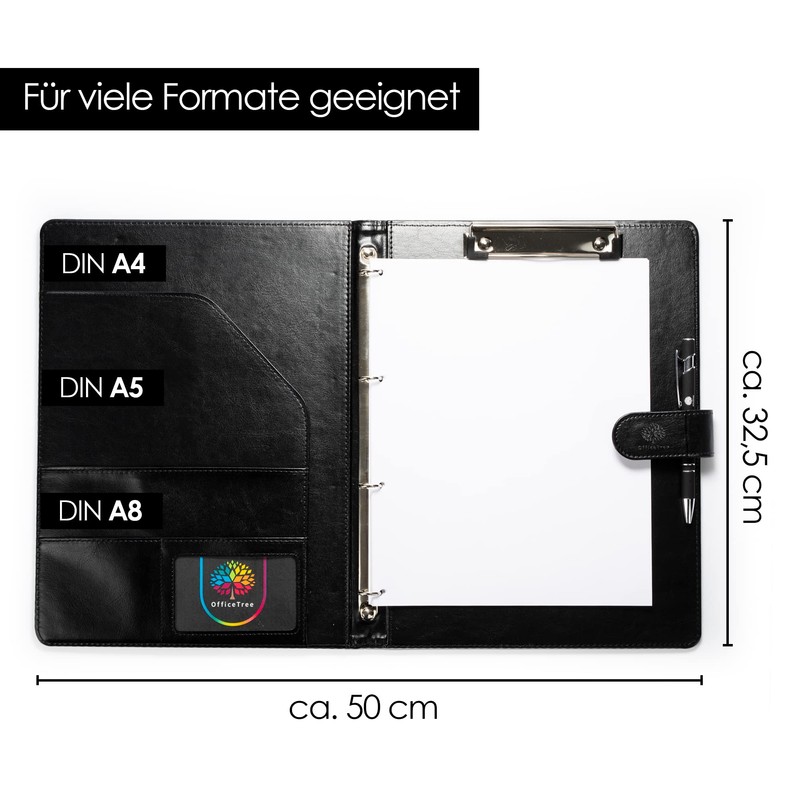 OfficeTree Clipboard Folder A4 with Lid - Writing Case Black