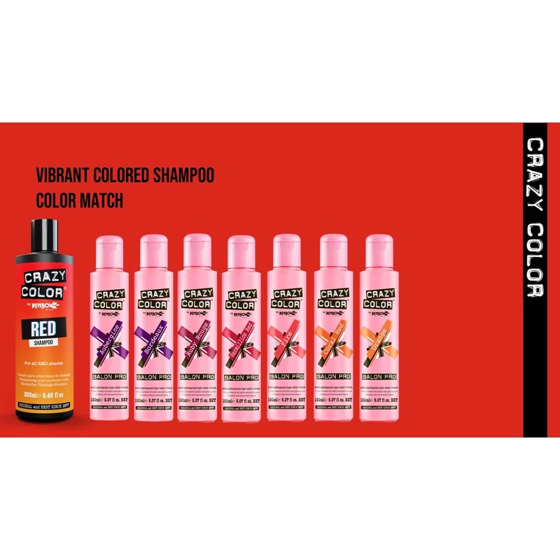 Crazy Color Vibrant Color Shampoo - Red for Unisex 8.45