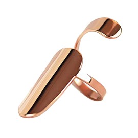 Open Fingernail Rings 3Pcs, Knuckle Armor Thumb Tip Ring, Punk Gothic Metallic Copper Nail Cap Cover Art Protective Claw For Makeup Party Cosplay Dress Decoration Gift (Rose Gold)