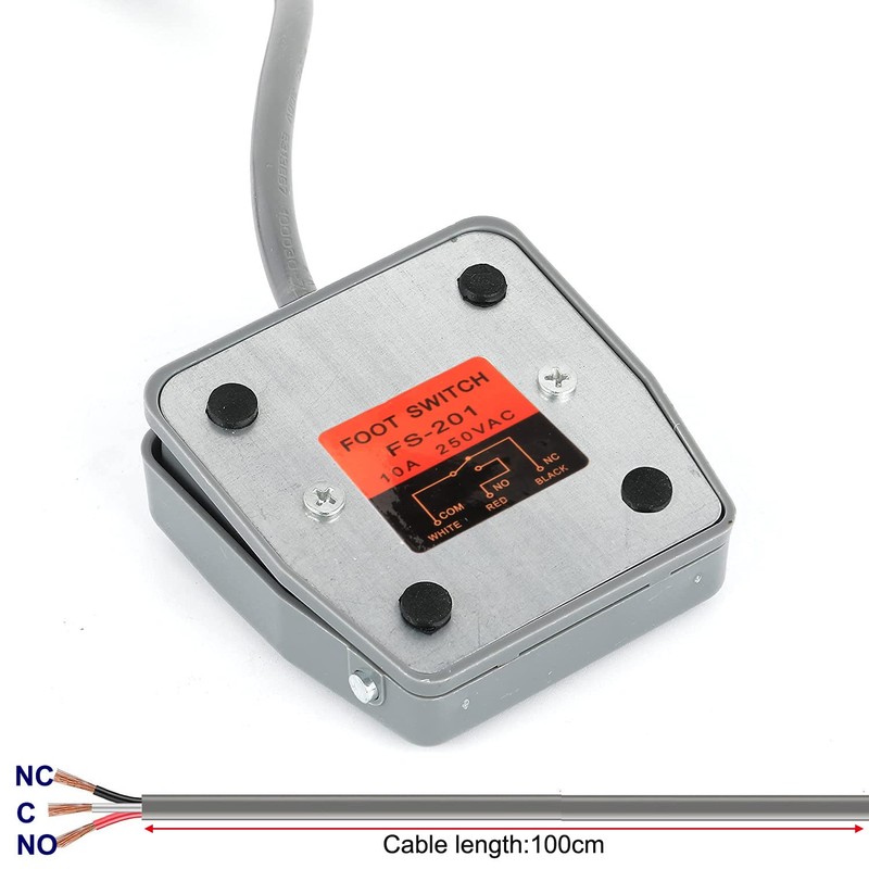 Gebildet 2pcs AC 110V 5A SPDT NO NC Pedal Switch,Momentary