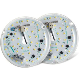 HAOLEDI 2-Pack 3.94'' 15W LED Ceiling Fan Light Retrofit Kit, Ceiling Light Replacement Panel PCB 6500K 1800LM 120V CRI90 (2-Pack White 6500K)