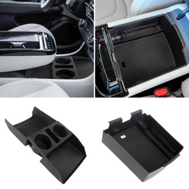 Neepiar 2PCS Center Console Organizers Compatible with 2025 Hyundai Tucson Armrest Storage Box and Lower Center Console Tray Cup Holder Interior Accessories