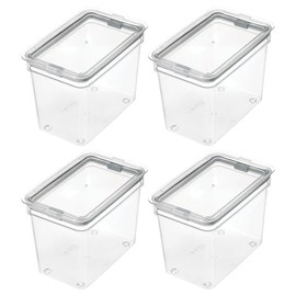 iDesign Small Food Storage Bin with Airtight Lid for Kitchen or Pantry Storage - Set of 4 - Clear