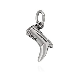 NKlaus 10260 Cowboy Boots Pendant 925 Silver 12 x 8 mm Silver Pendant Amulet Talisman, Silver