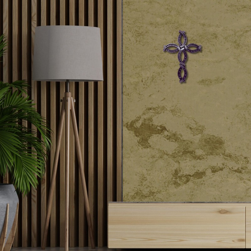 BestGiftEver Rustic Wall Cross with Horseshoe Western Design - Spiritual