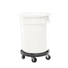 Zedfire 20 Gallon White Round Commercial Trash Can with Lid and Dolly, Ingredient Bin, Round Food Storage Container for Kitchen/Food Prep/Storing