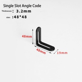 8 Pcs Corner Brackets, Stainless Steel Black L Brackets Adjustable Angle Corner Brace Wood Connectors for Furniture, 48mmx48mm