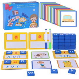 CVC Short Vowel Reading Handwriting Letters Sorting Spelling Games,Montessori Educational Toy Gift for Kids 3 4 5 Years Old,Sight Words Vocabulary Flashcards Preschool Kindergarten Learning Activities