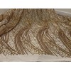 wowfabric4less123 Gold 4way stretch sequins Embroidery Mesh Lace fabric 50”