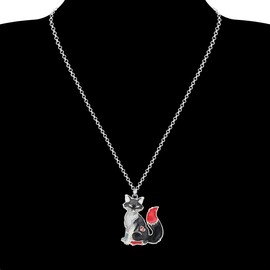 DUOWEI Enamel Fox Necklace Pendant Fox Jewelry for Women Novelty Fox Gifts, Zinc, Sandstone