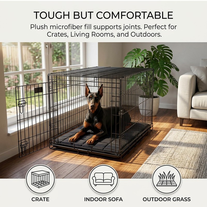 Drounphi Chew Proof Dog Crate Pad – Indestructible Durable Crate