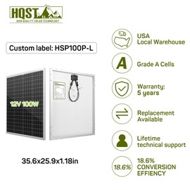 HQST 100W Watt 12V Volt Polycrystallin