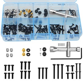 193Pcs ShareGoo Universal M1.6 M2 RC Screw Kit Screws Assortment Set Fastener Wrench Repair Tools Compatible with FMS 1/18 1/24 Series FCX24 Adventurer Chitu RC Car