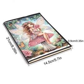 JISHSHAY A5 Diamond Painting Notebook Elf Mushroom Diamond Art Sketch Book with Leather Cover Special Shape Diamond Art Accessories Diamond Art Kits Crystal Art Office Supplies School Supplies