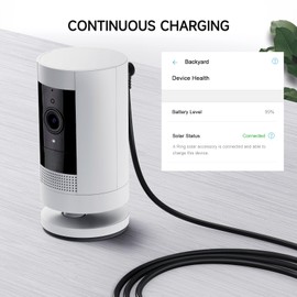 OLAIKE (2 Pack 8m/26ft Charge Cable for Ring Stick Up Cam Battery/Plug-in & Ring Spotlight Cam Battery, Weatherproof Power Adapter Keep Charge Your Camera (No Camera), Blcak