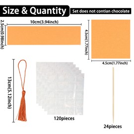 Gyufise 24Pcs 3D 2024 Graduation Cap Cupcake Toppers DIY 2024 Congrats Grad Cupcake Picks Graduation Cap with Orange Tassels 2024 Graduation Cupcake Picks for Graduation Theme Party Supplies Orange