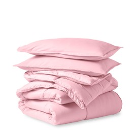 Bare Home Comforter Set - Full Size - Ultra-Soft - Goose Down Alternative - Premium 1800 Series - All Season Warmth (Full, Light Pink)