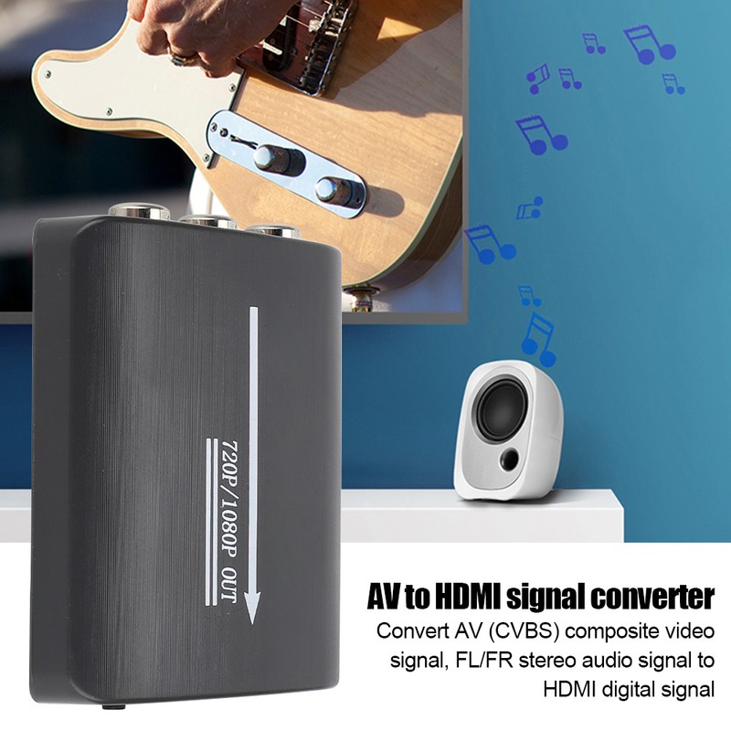 Mini AV CVBS RCA to HDMI Video Audio Converter Adapter